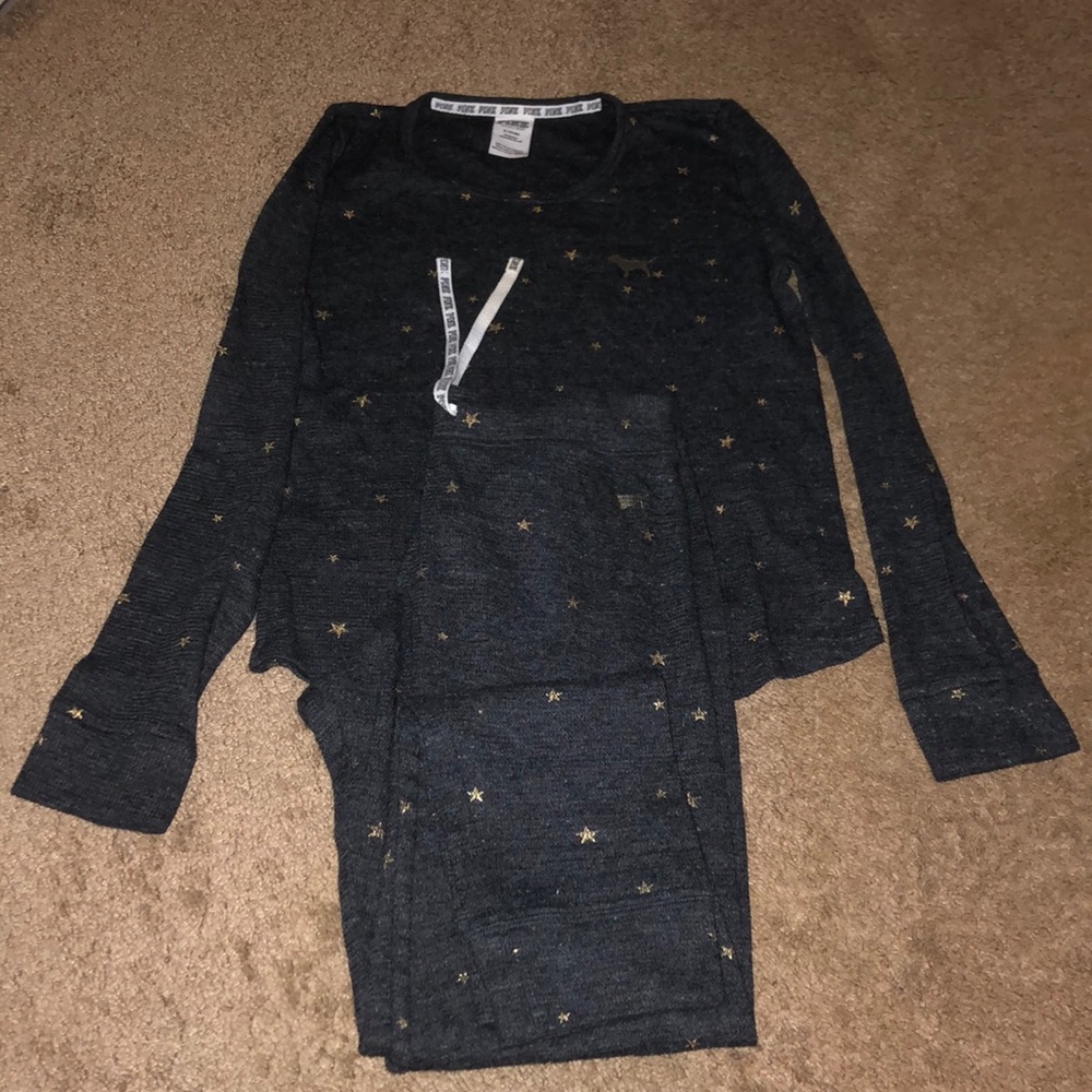 PINK star pajama long sleeve and jogger set
